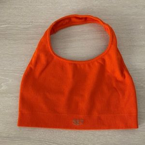 Set Active x Madelyn Cline Orange Halter Neck Sports Bra Size: XS